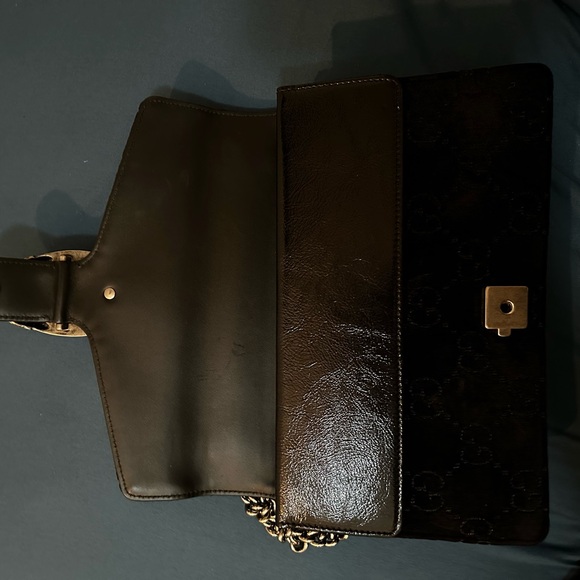 Velvet GG Monogram medium Dionysus Shoulder Bag Black - Picture 5 of 6